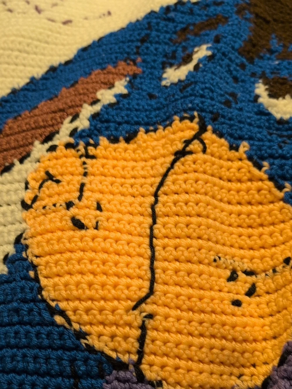 Disney Winnie The Pooh Vintage Handcrafted Eeyore Crochet Blanket / Throw